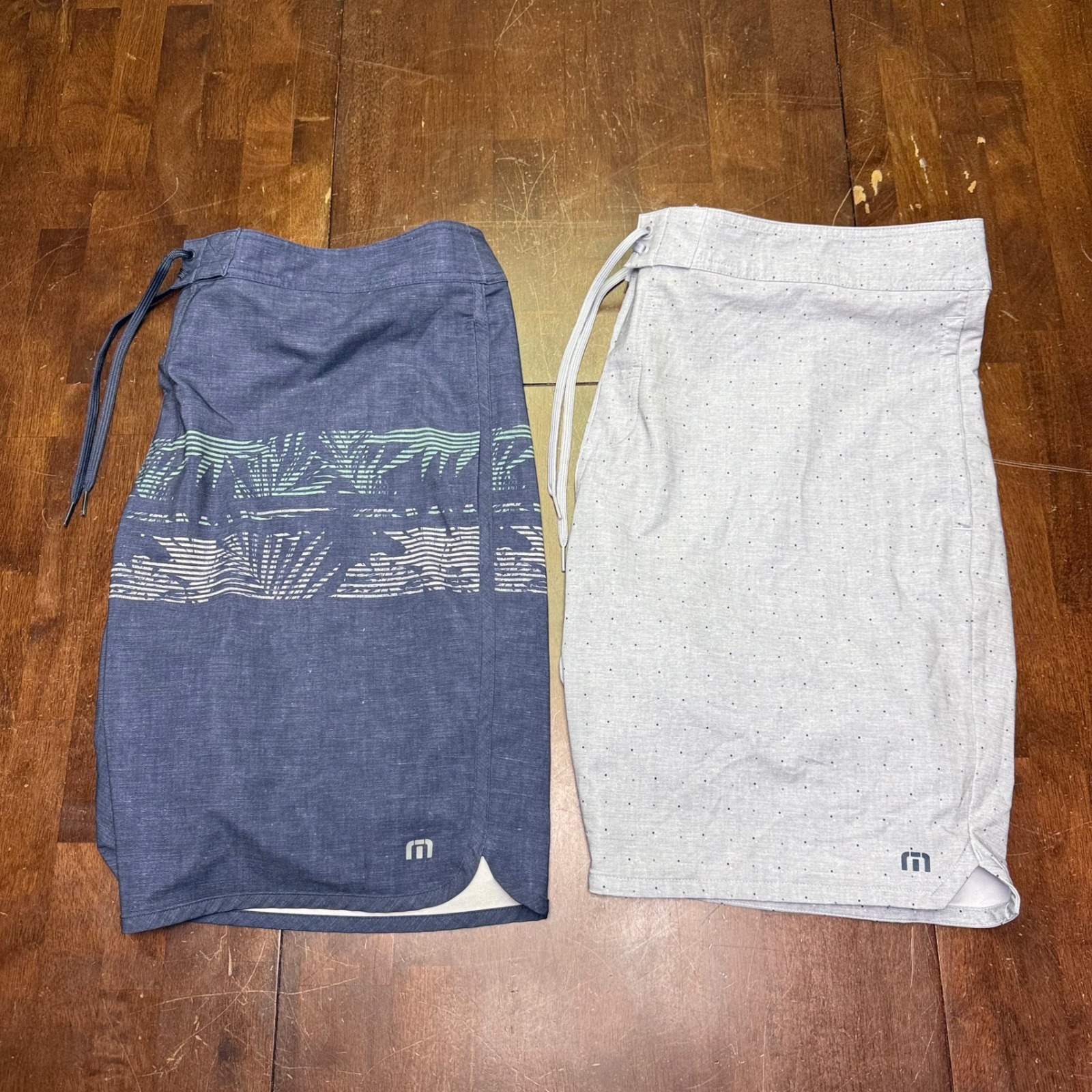 2 Lot Of Travis Mathew Board Shorts Xxl Men 42 Blue Grey Tropical Stretch 2 Pack